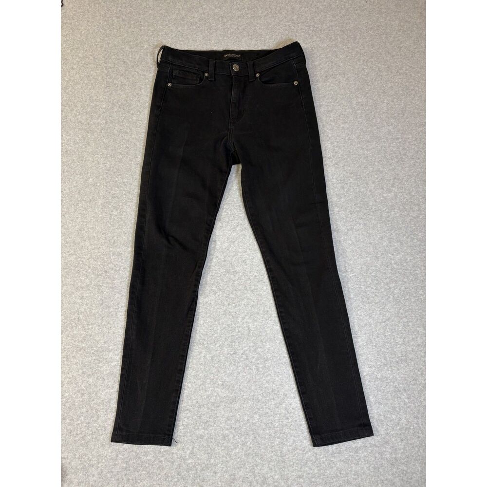 Banana Republic Women's 25 Black High Rise Skinny Stretch Jeans Premium Denim